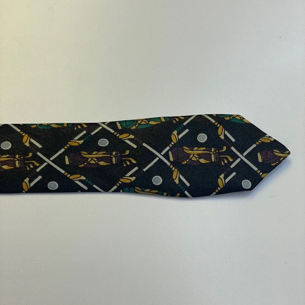 Vintage A. Rogers Golf Bag Necktie Mens Sporty Preppy Country Club 59